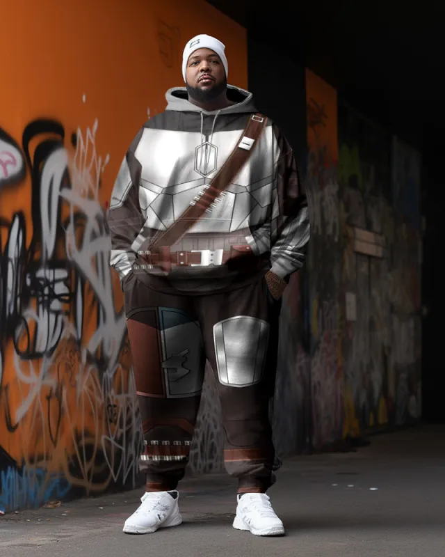 Men's Cosplay Plus Size Art Abstract Sweater Two-Piece Set sold by Biggmans