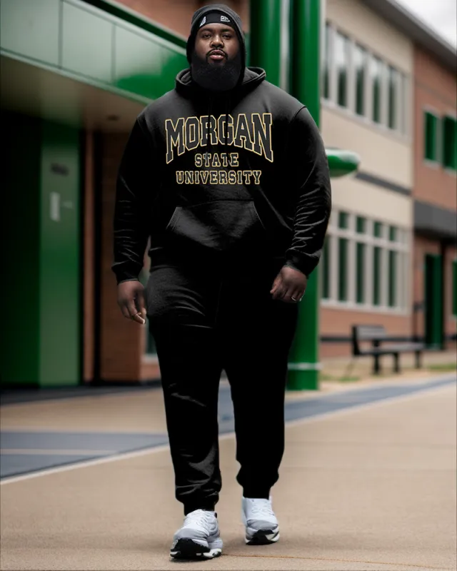 Men's Plus Size Morgan State University Style Hoodie and Sweatpants Two Piece Set sold by Biggmans