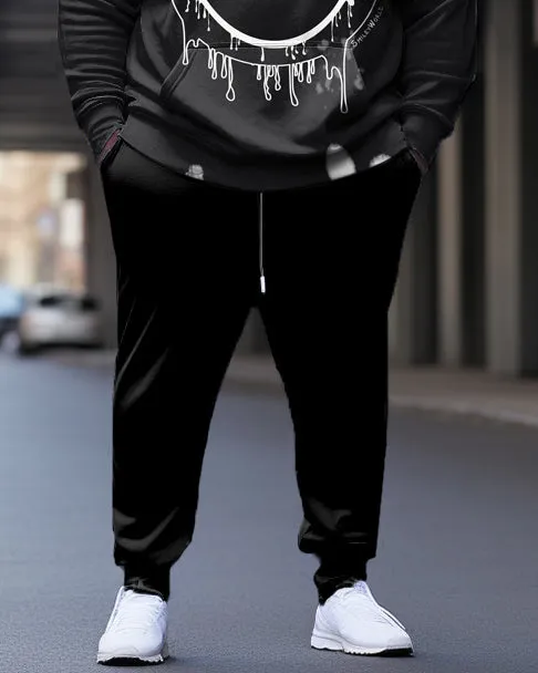 Men's Large Size Street Black Smiley Face Graffiti Fun Print Hoodie (Pack of Two) sold by Biggmans product image thumbnail 3