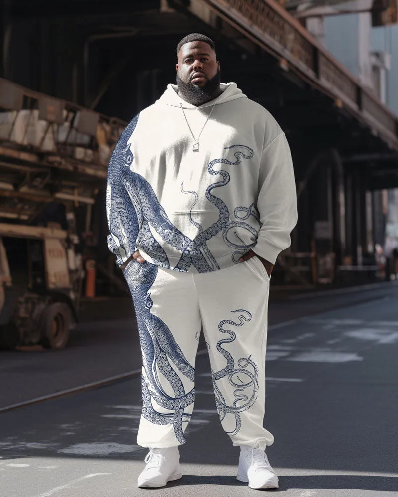 Men's Casual Fashion Japanese Octopus Art Print Plus Size Hoodie Suit sold by Biggmans