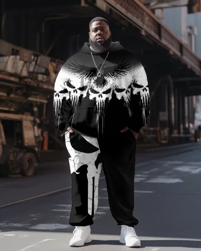 Men's Casual Fashion Skull Viking Print Plus Size Hoodie Suit sold by Biggmans