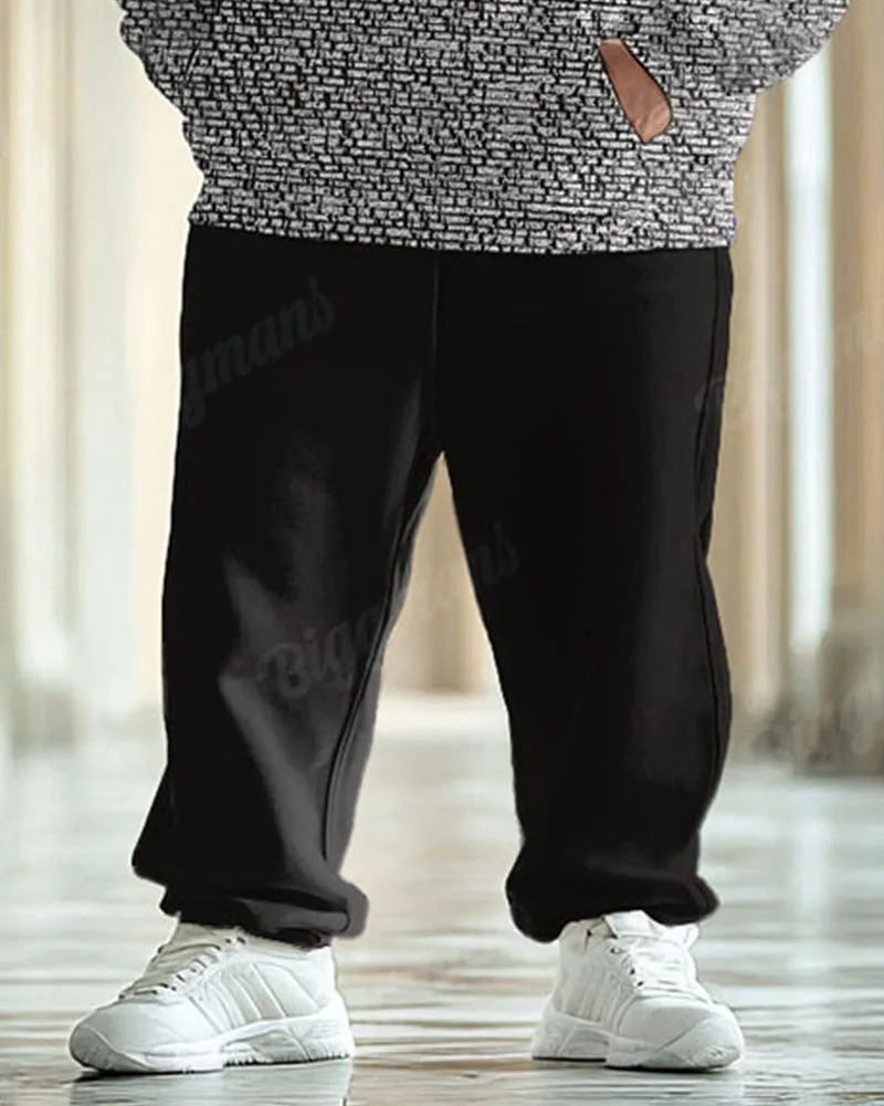 Mens Daily Casual K Letter Crown Print Plus Size Hoodie Suit sold by Biggmans product image thumbnail 4