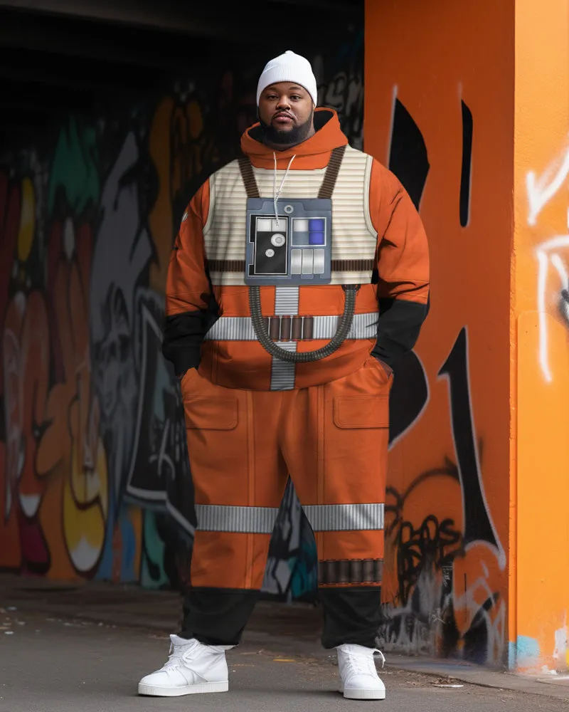 Big & Tall Men's Cosplay Robot Abstract Sweater Two-Piece Set sold by Biggmans