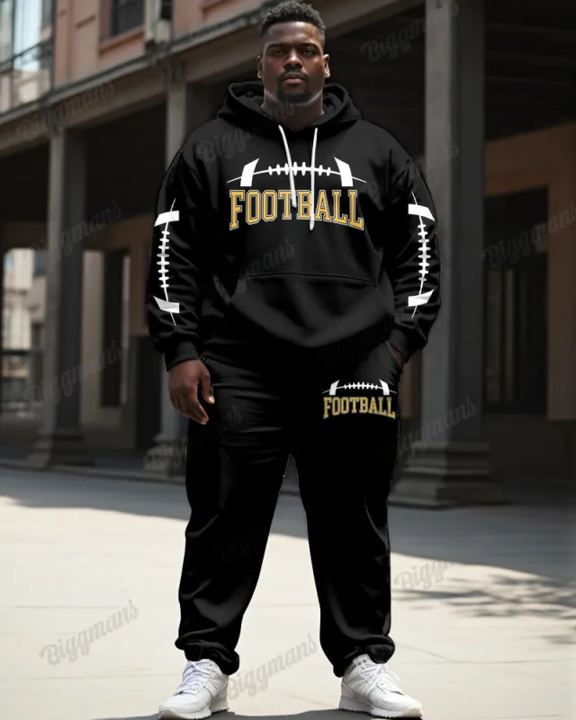 Men's Sports Casual Football Letter Print Plus Size Hoodie Suit sold by Biggmans
