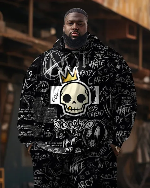 Men's Big & Tall Graffiti Skull Crown Hoodie Set of Two sold by Biggmans product image thumbnail 2