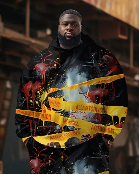 Men's Big & Tall Cartoon Graffiti Strap Long Sleeve Hoodie Set sold by Biggmans product image thumbnail 2