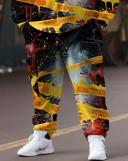 Men's Big & Tall Cartoon Graffiti Strap Long Sleeve Hoodie Set sold by Biggmans product image thumbnail 3