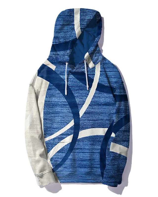 Men's Big & Tall Casual Hip Hop Blue Graphic Hoodie Two-Piece Set sold by Biggmans product image thumbnail 5