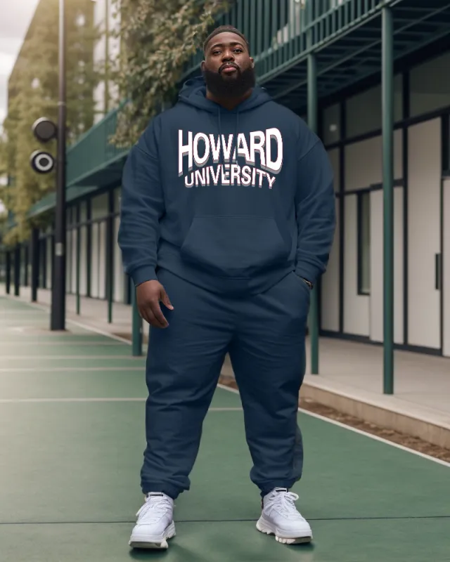 Men's Big & tall Howard University Style Hoodie and Sweatpants Two Piece Set sold by Biggmans
