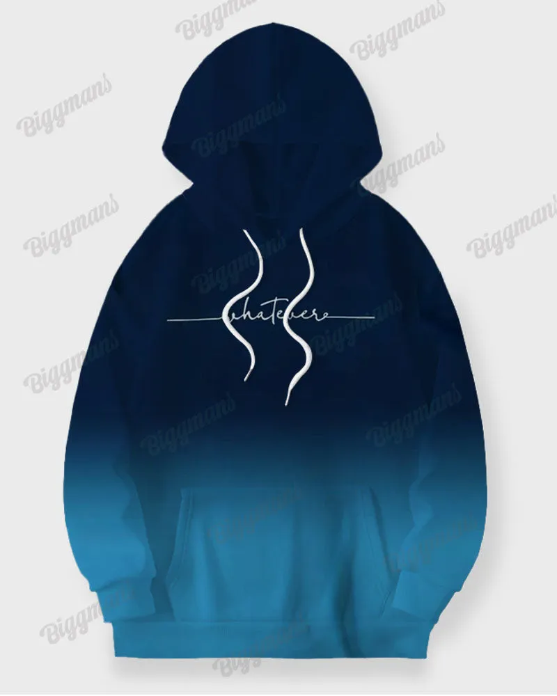 Men's Casual Blue Word Art Gradient Print Big & Tall Hoodie Set sold by Biggmans product image thumbnail 3