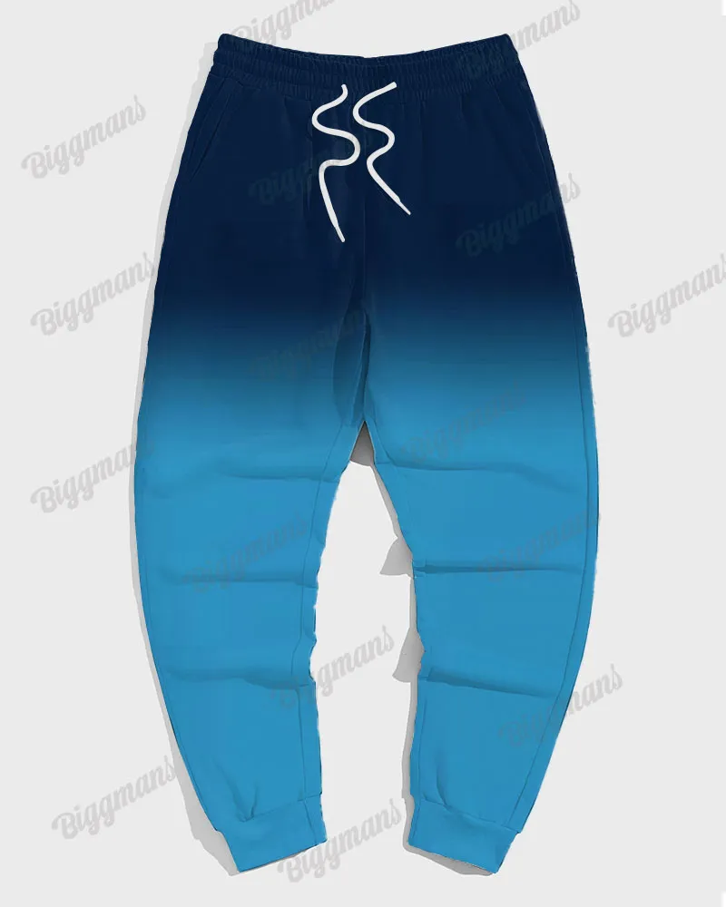 Men's Casual Blue Word Art Gradient Print Big & Tall Hoodie Set sold by Biggmans product image thumbnail 4