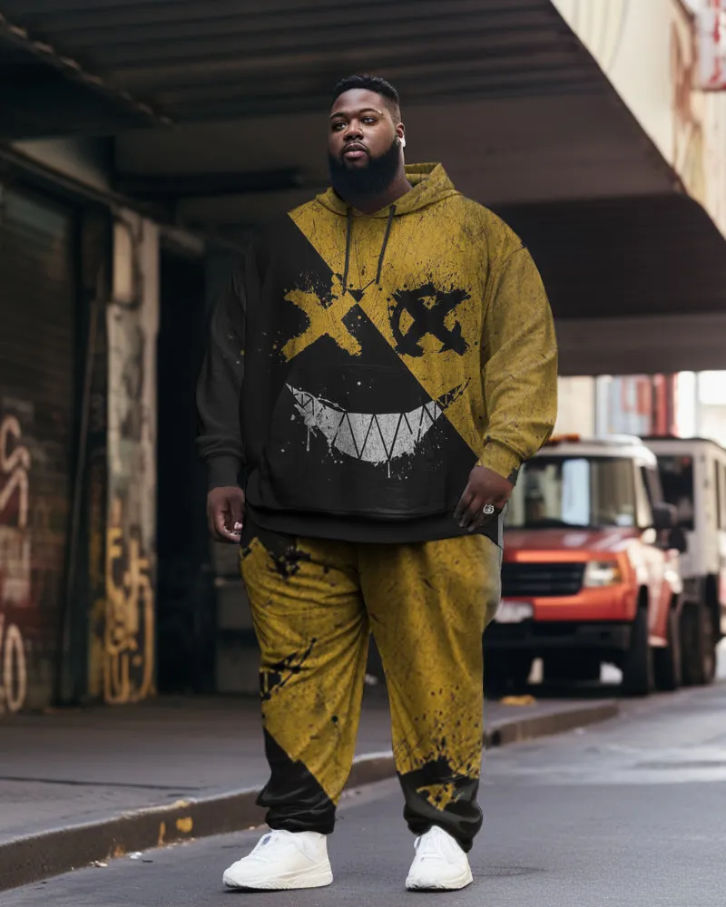 Men's Big & Tall Casual Hip Hop Colorblock Wicked Long Sleeve Hoodie Set sold by Biggmans