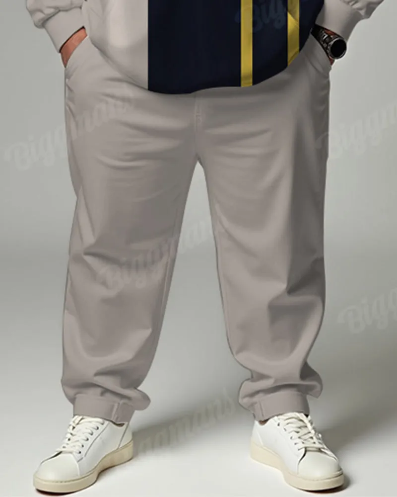 Men's Daily Casual Colorblock Striped Plaid Print Big & Tall Hoodie Set sold by Biggmans product image thumbnail 3