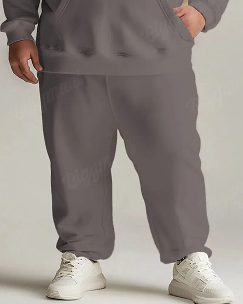 Men's Daily Casual Versatile Classic Grey Plaid Print Big and Tall Hoodie Set sold by Biggmans product image thumbnail 3