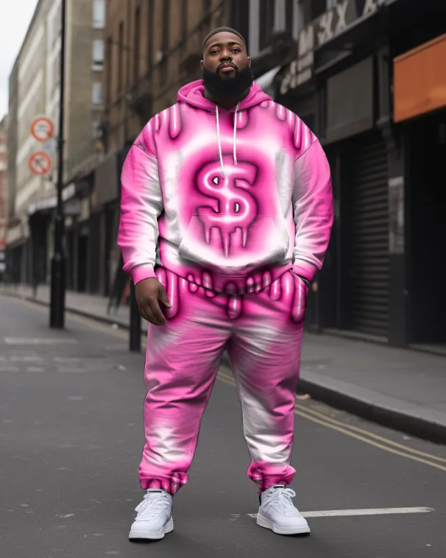 Men's Big & Tall 2 Piece Sweatsuit US$ Graphic Hoodie and Pants Set sold by Biggmans
