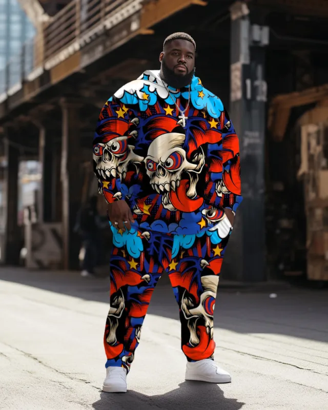 Big Guys Skull Smiley Tongue Hoodie Set of Two sold by Biggmans