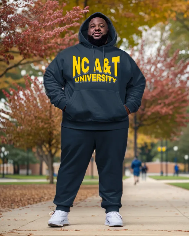 Big & Tall Men’s NC A&T University Style Hoodie and Sweatpants Two Piece Set sold by Biggmans