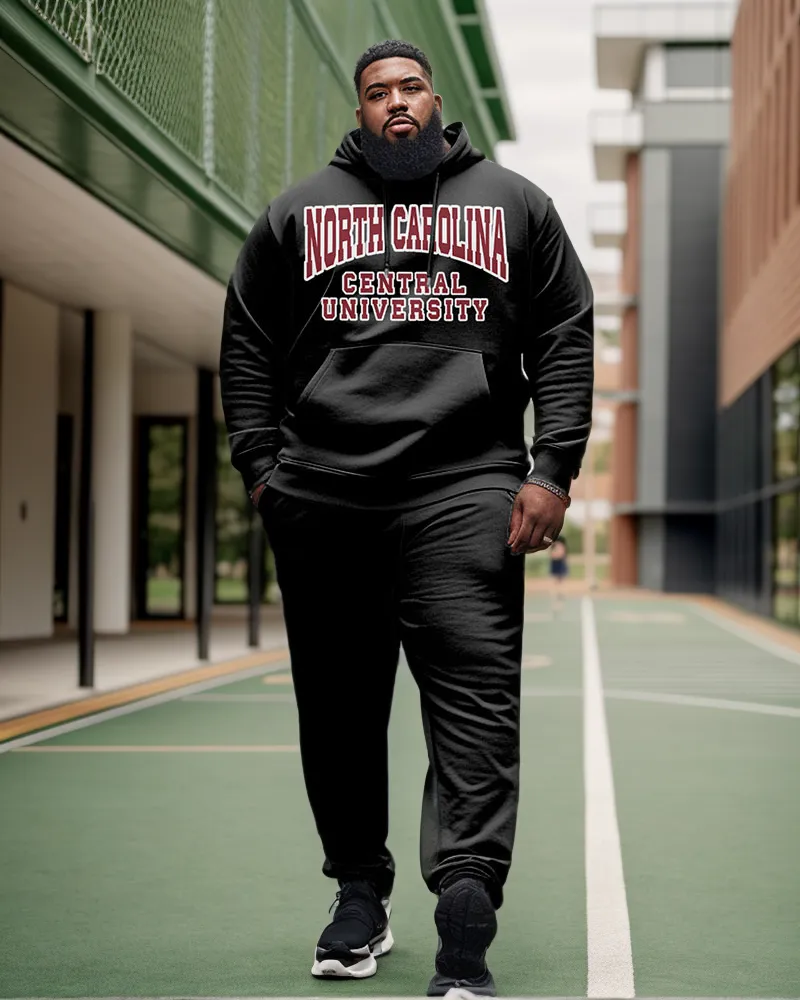 Men's Plus Size North Carolina Central University Style Hoodie and Sweatpants Two Piece Set sold by Biggmans