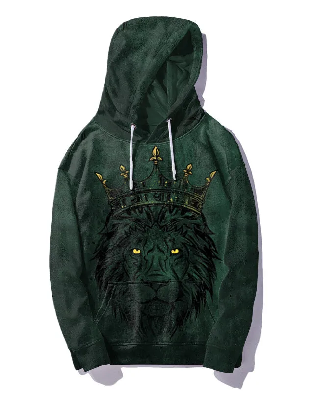 Men's Big and Tall Casual Hip Hop Green Lion Hoodie Two Piece Set sold by Biggmans product image thumbnail 3