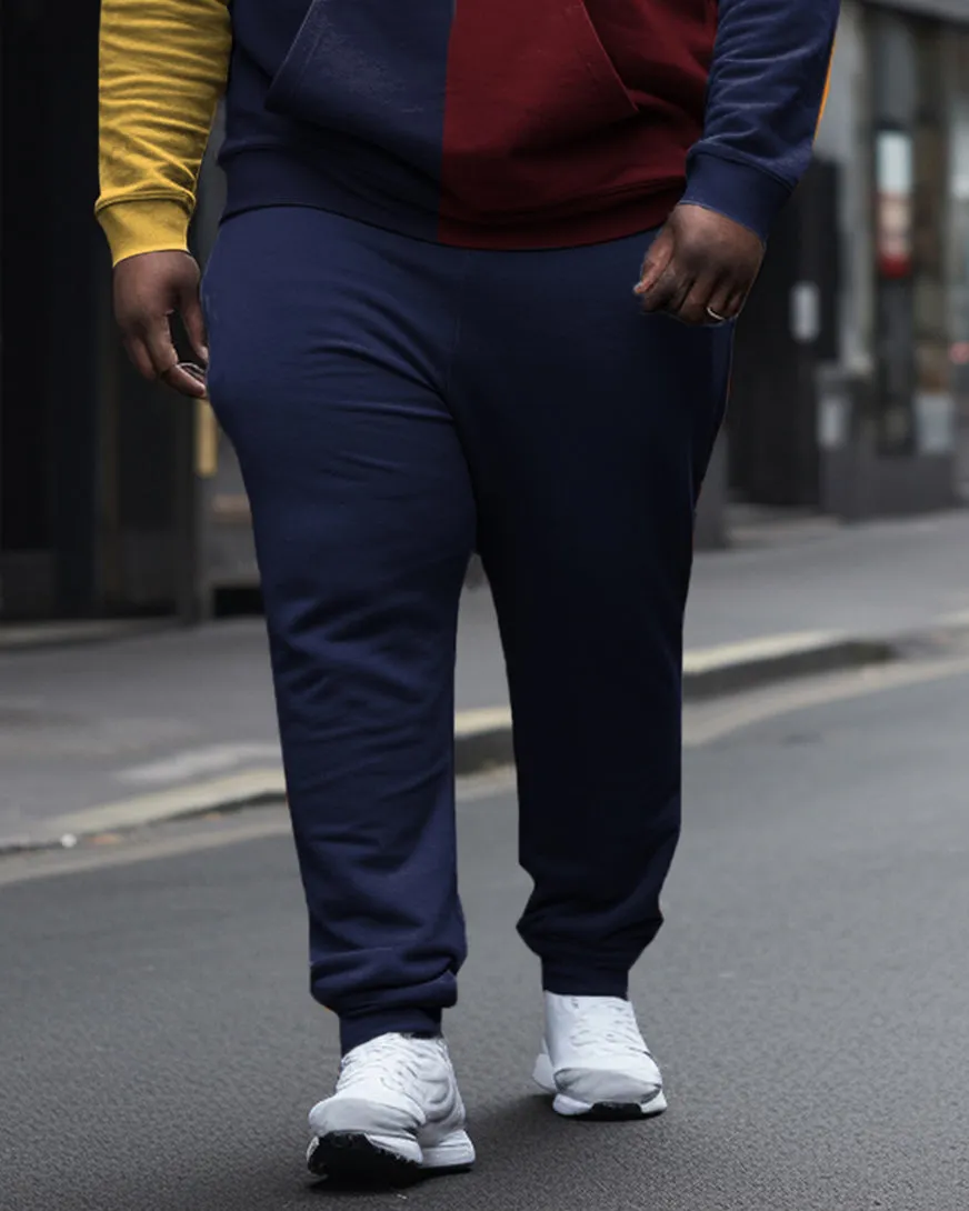 Big Men's Color Block Casual Sports Hoodie Long Sleeve Two Piece Set sold by Biggmans product image thumbnail 3