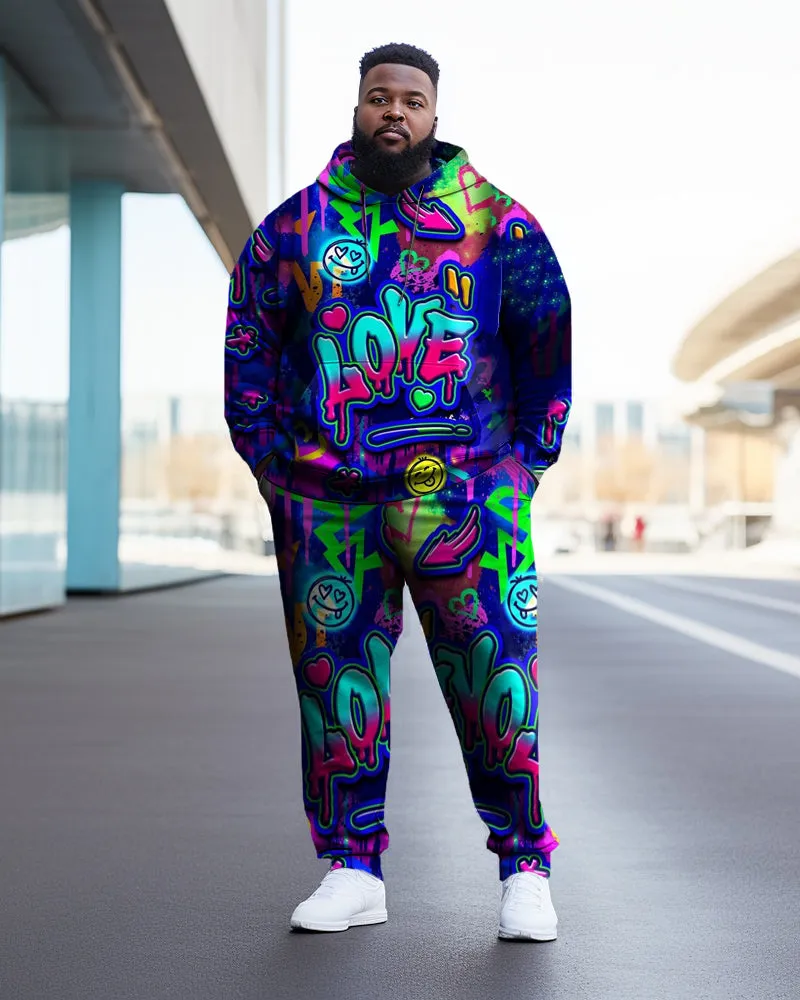 Men's Big & Tall Love Letter Tassel Hoodie Two Piece Set sold by Biggmans