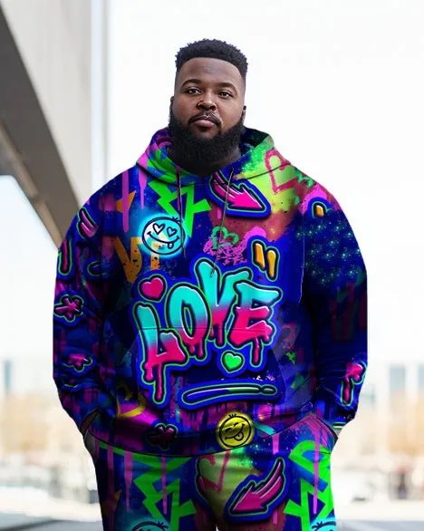 Men's Big & Tall Love Letter Tassel Hoodie Two Piece Set sold by Biggmans product image thumbnail 2