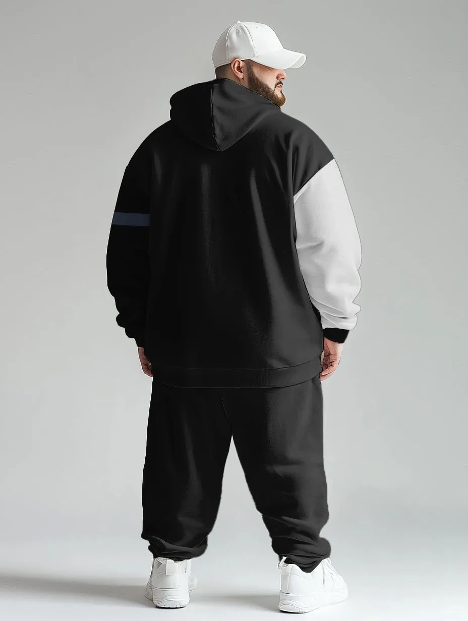 Big Men's Tracksuit Colorblock Plaid Hoodie Sweatpants Set sold by Biggmans product image thumbnail 4