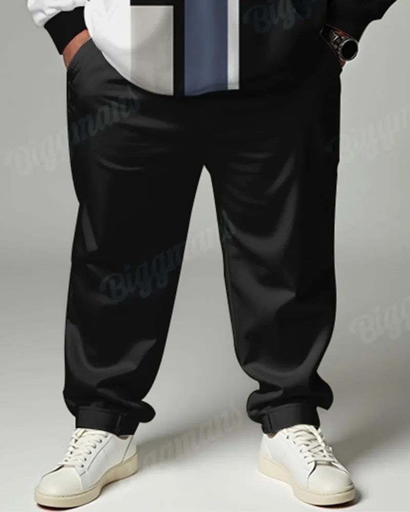 Big Men's Tracksuit Colorblock Plaid Hoodie Sweatpants Set sold by Biggmans product image thumbnail 3