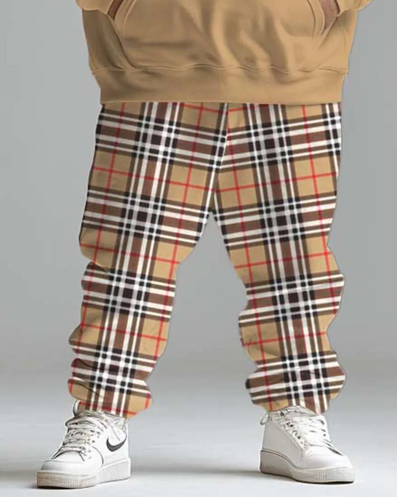 Men's Street Fashion Classic Plaid Spliced Big Hoodie Set sold by Biggmans product image thumbnail 3