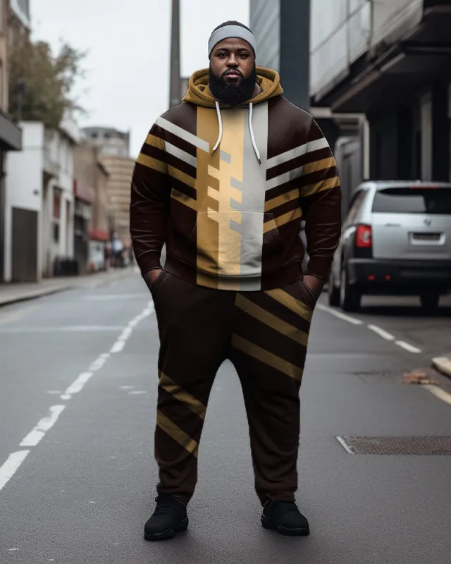 Big Guy’s Geometric Color Block Hoodie & Sweatpants 2-Piece Set sold by Biggmans