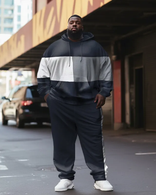 Men's Plus Size Simple Color Matching Hoodie Set of Two sold by Biggmans