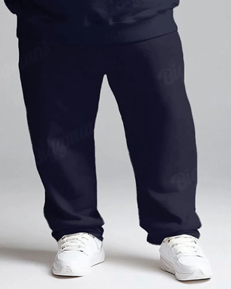 Men's Daily Casual Versatile Purple Striped Geometric Print Big and Tall Hoodie Set sold by Biggmans product image thumbnail 3