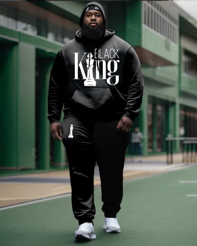 Men's Big and Tall Casual Black King Hoodie Set sold by Biggmans