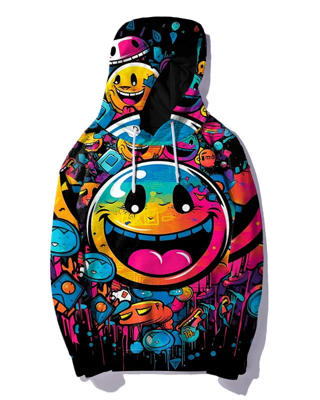 Men's Big and Tall Street Smiley Color Graffiti Fun Print Hoodie (Two-Pack) sold by Biggmans product image thumbnail 4