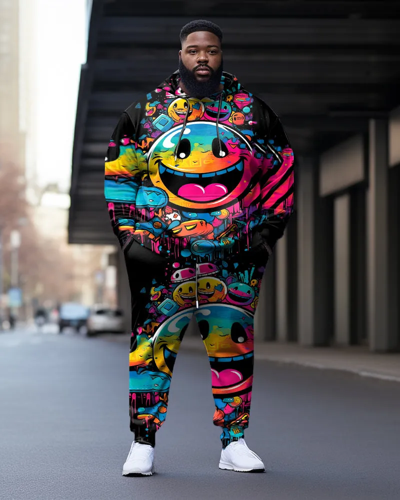 Men's Big and Tall Street Smiley Color Graffiti Fun Print Hoodie (Two-Pack) sold by Biggmans