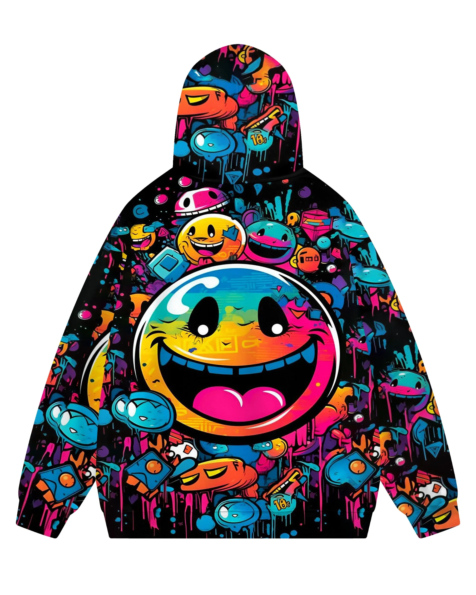Men's Big and Tall Street Smiley Color Graffiti Fun Print Hoodie (Two-Pack) sold by Biggmans product image thumbnail 5