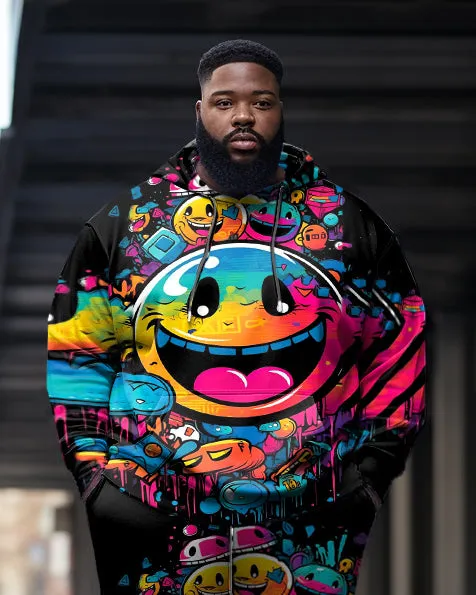 Men's Big and Tall Street Smiley Color Graffiti Fun Print Hoodie (Two-Pack) sold by Biggmans product image thumbnail 2