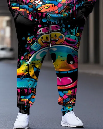 Men's Big and Tall Street Smiley Color Graffiti Fun Print Hoodie (Two-Pack) sold by Biggmans product image thumbnail 3