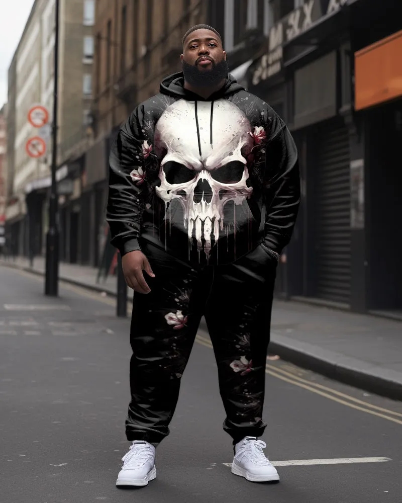 Men's Big and Tall Skull Street Long Sleeve Hoodie Set sold by Biggmans