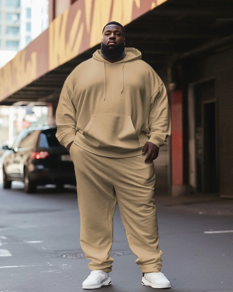 Big Guys 2-Piece Tracksuit Solid Color Hoodie & Pants Set sold by Biggmans product image thumbnail 2