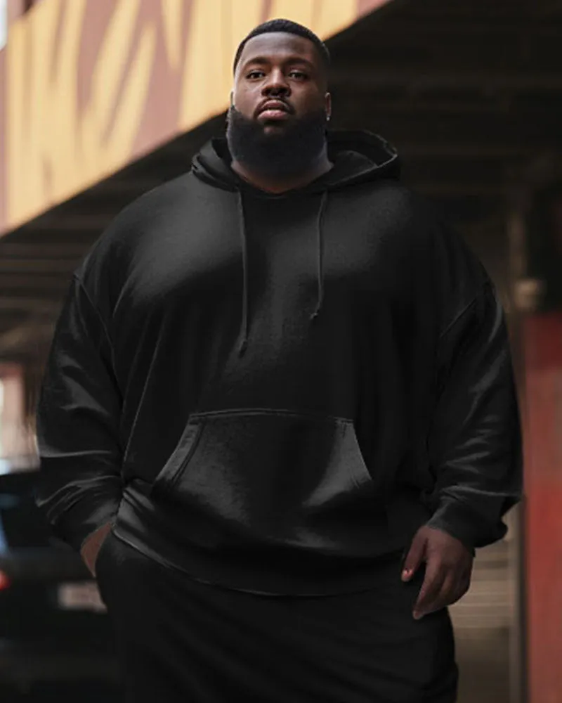 Big Guys 2-Piece Tracksuit Solid Color Hoodie & Pants Set sold by Biggmans product image thumbnail 4
