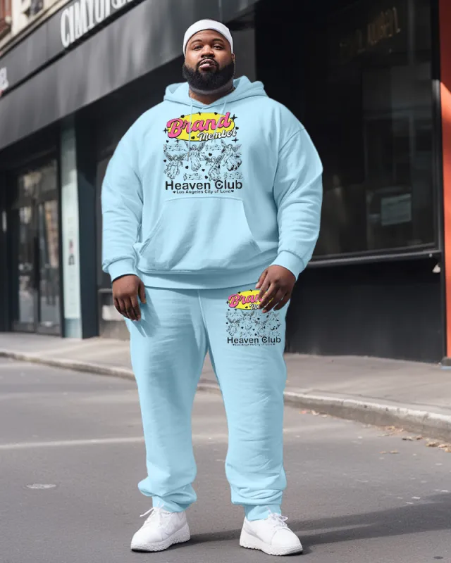 Men's Plus Size Angels Heaven Club Hoodie Two-Piece Set sold by Biggmans