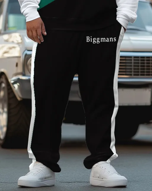 Men's Plus Size Simple Colorblock Alphabet Sweatshirt Two-Piece Set sold by Biggmans product image thumbnail 3