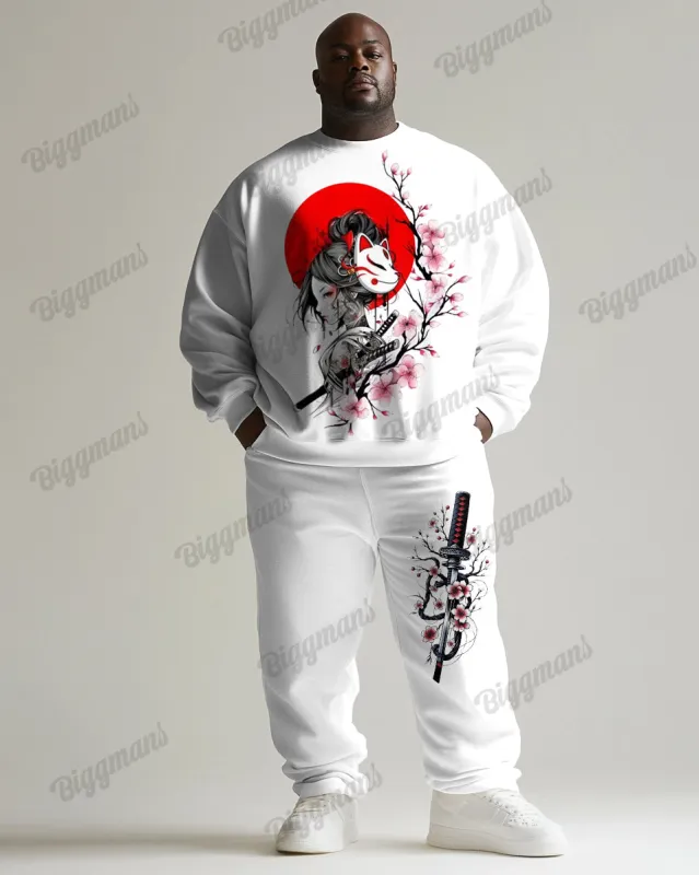 Men's Plus Size Tokyo Swordsman Print Print Sweatshirt Two-Piece Set sold by Biggmans