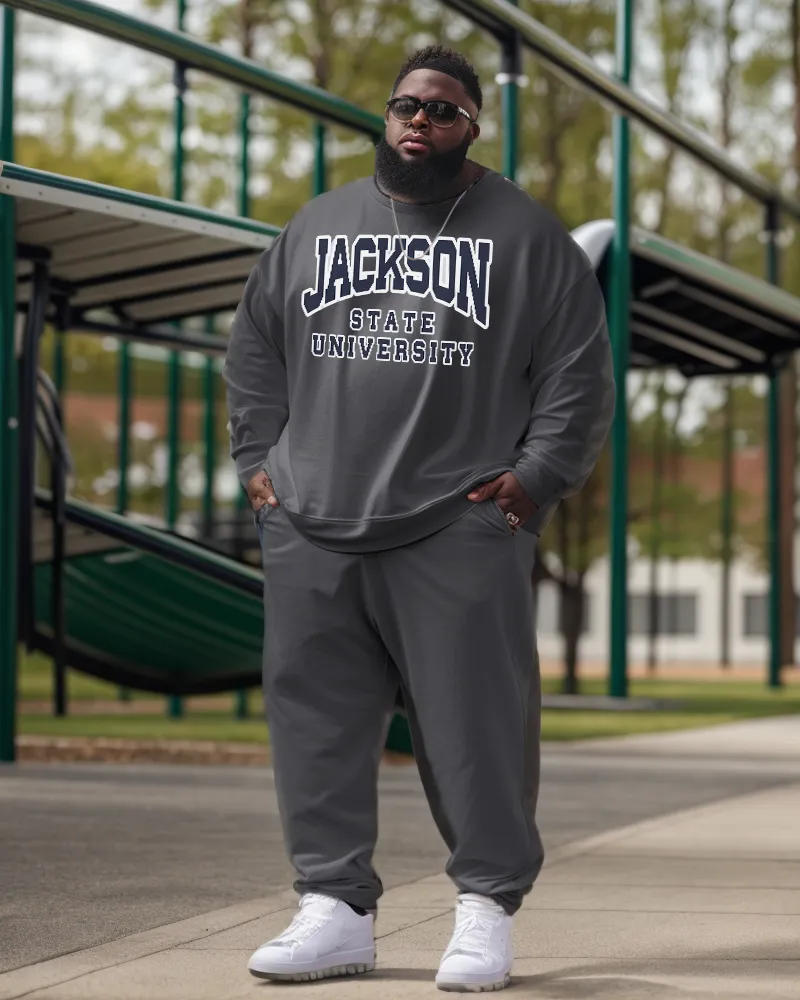 Men's Plus Size Jackson State University Style Sweatshirt and Sweatshirt Two-Piece Set sold by Biggmans