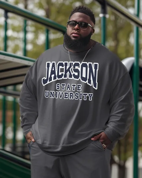 Men's Plus Size Jackson State University Style Sweatshirt and Sweatshirt Two-Piece Set sold by Biggmans product image thumbnail 2