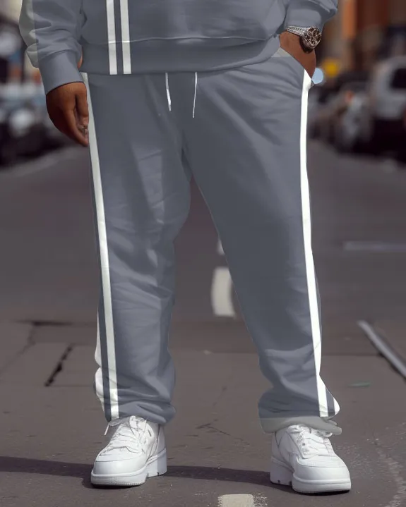 Men's Plus Size Casual Simple God Get Me Letter Print Sweatshirt Two-Piece Set sold by Biggmans product image thumbnail 3