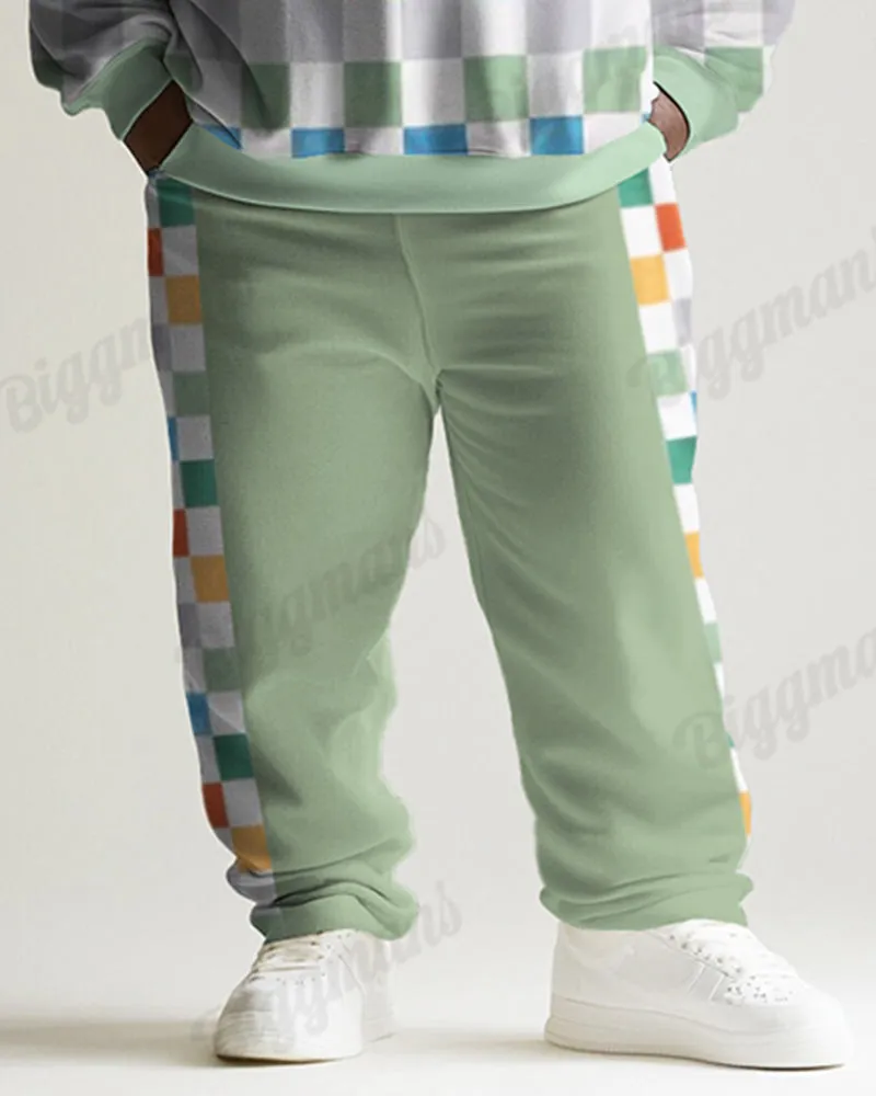 Men's Green Print Plus Size Crewneck Sweatshirt Suit sold by Biggmans product image thumbnail 3