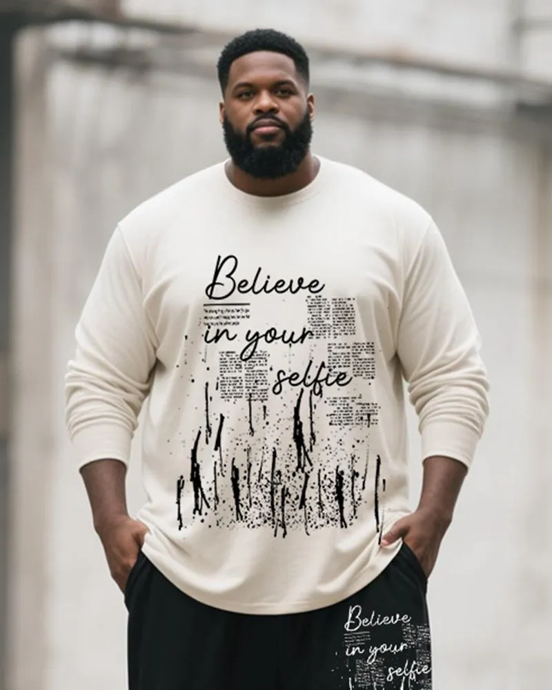 Big & Tall Men's Graffiti Letter Print Long Sleeve T-Shirt Pants Suit sold by Biggmans product image thumbnail 2