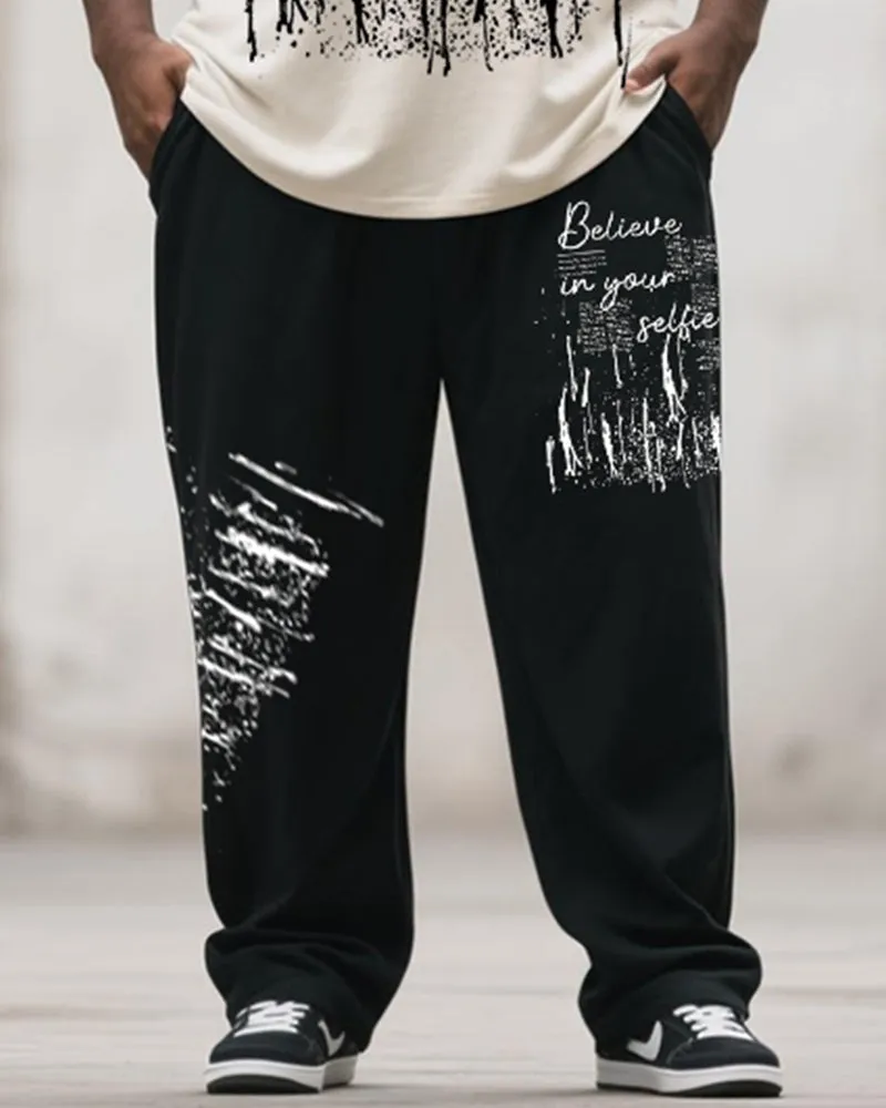 Big & Tall Men's Graffiti Letter Print Long Sleeve T-Shirt Pants Suit sold by Biggmans product image thumbnail 3